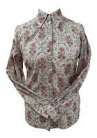 Double TWO - Long sleeve blouse with red floral design